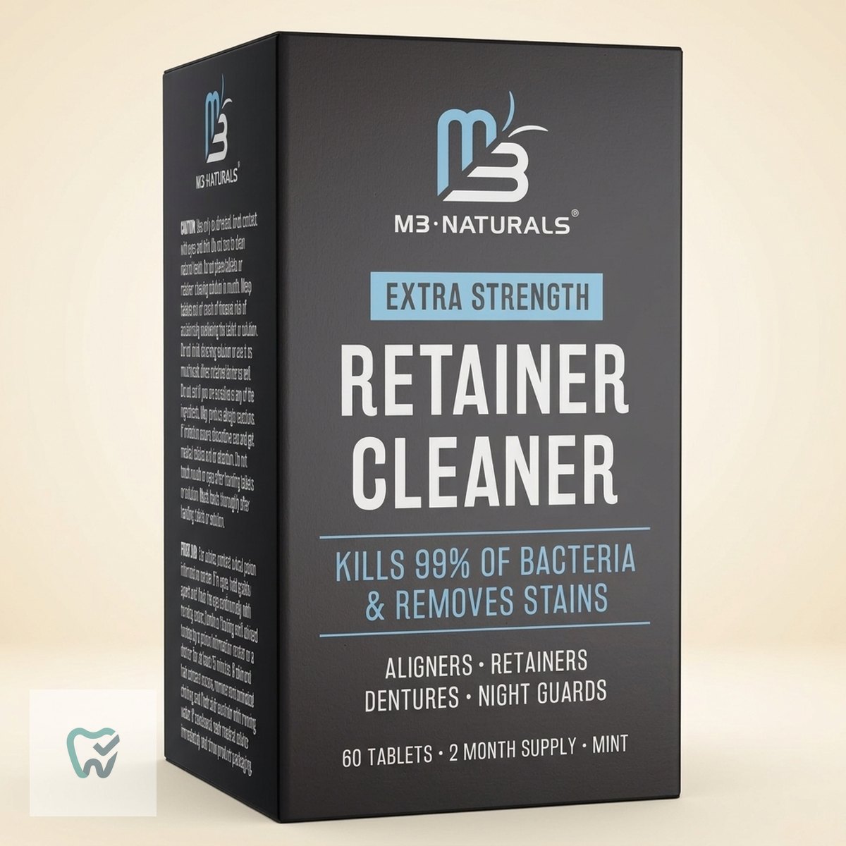 أقراص فوّارة لتنظيف التقويم والحافظات – 60 قرصًا (إمداد شهرين) – M3 Naturals